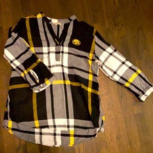 Iowa Hawkeye long sleeve flannel top